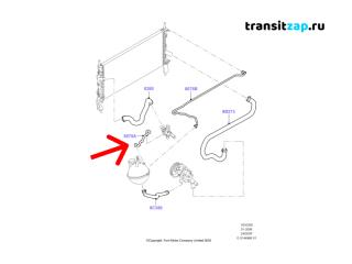 Патрубок расширительного бачка Ford Transit TT9 2.4