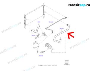 Патрубок радиатора Ford Transit 2.4