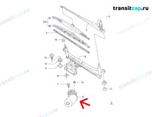 Моторчик дворников Transit