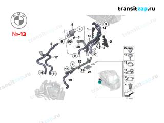 Патрубок отопителя 520d 2015 F10 Дизель