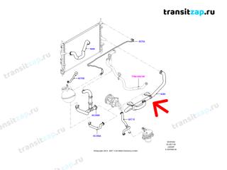 Патрубок радиатора Ford Transit 2.2 (155 л/с)