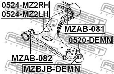 Шаровая опора передняя DEMIO 2003 DY3W ZJVE